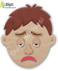Kumaş Erkek Yüz Mimik Çalışma Panosu Cırtlı